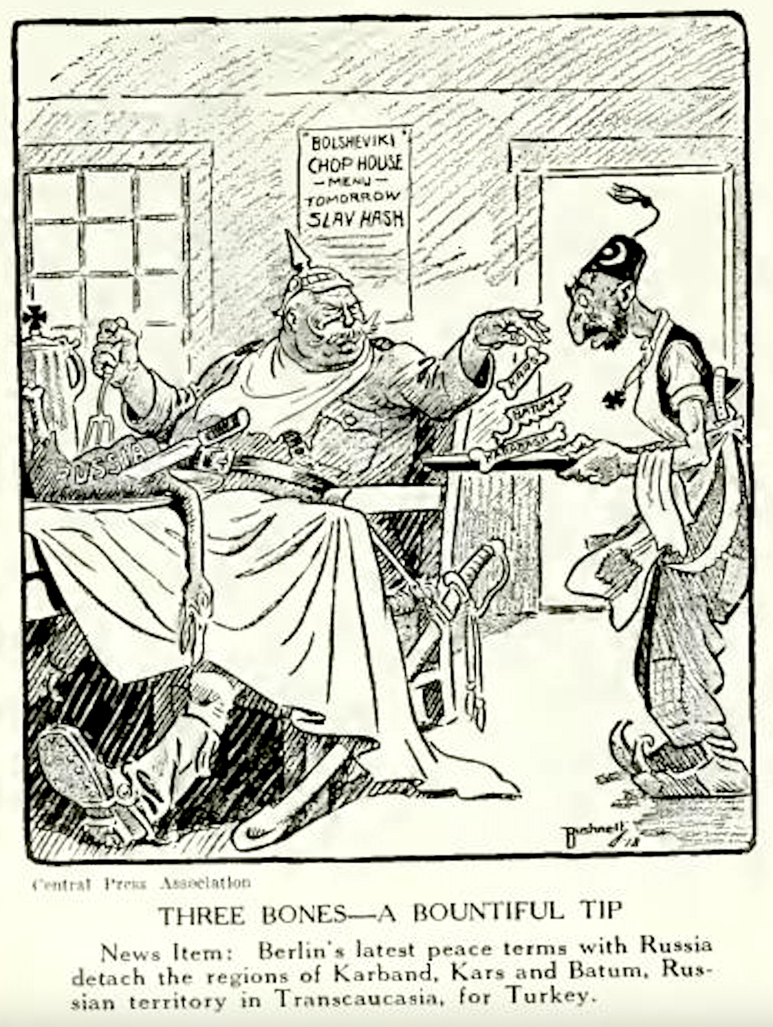 Le vote du 7 juin est un vote contre traité de Brest-Litovsk 3 Caricature empire ottoman