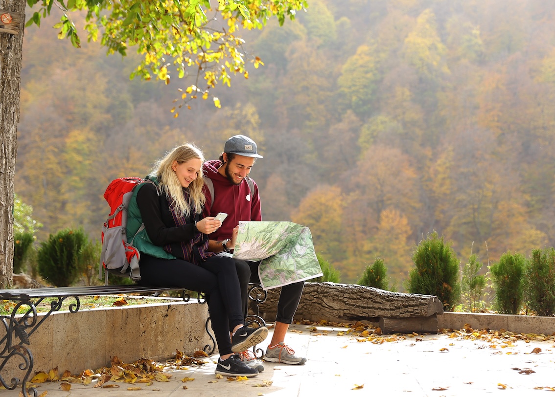 Hikers at the Haghartsin Monastery